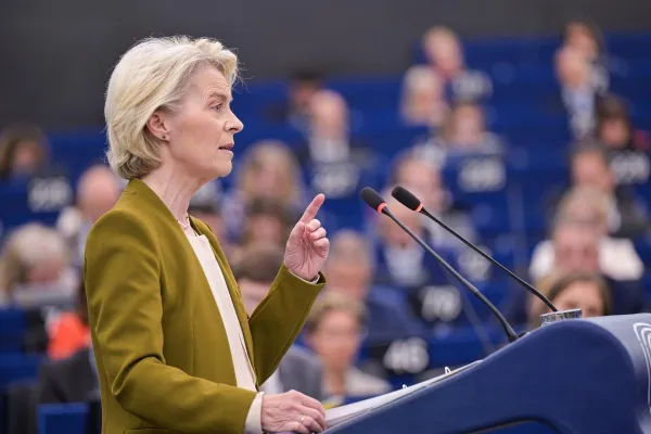 Ursula von der Leyen am 10.09.2025 in Straßburg im EU-Parlament aus Anlass der Rede zur Lage der EU (SOTEU) 2025
